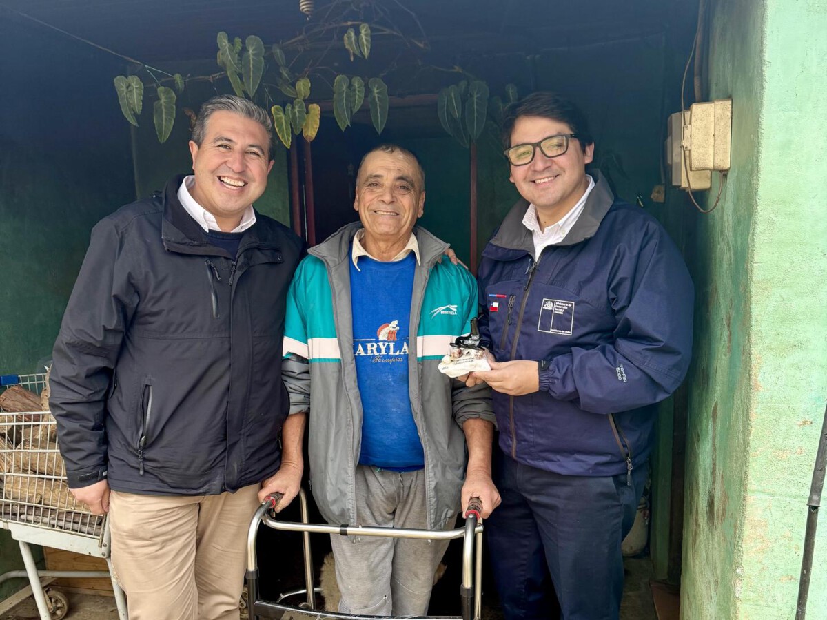Autoridades del Ministerio de Desarrollo Social visitando familias en Cobquecura tras el sistema frontal.
