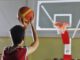 Ninos y jovenes participando en la clinica de basquetbol de la Fundacion Real Madrid en Chillan