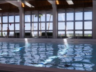 Render de la futura piscina temperada de San Nicolás en la Región de Ñuble