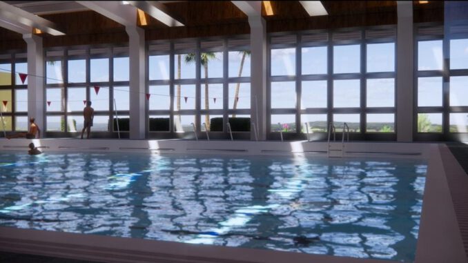 Render de la futura piscina temperada de San Nicolás en la Región de Ñuble