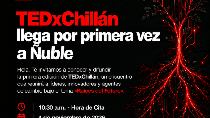 Escenario del Teatro Municipal de Chillán preparado para la primera edición de TEDxChillán Raíces del Futuro